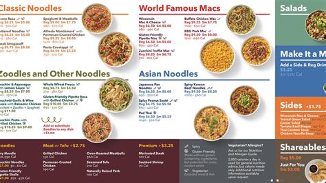 noodles and company nutritional menu.
